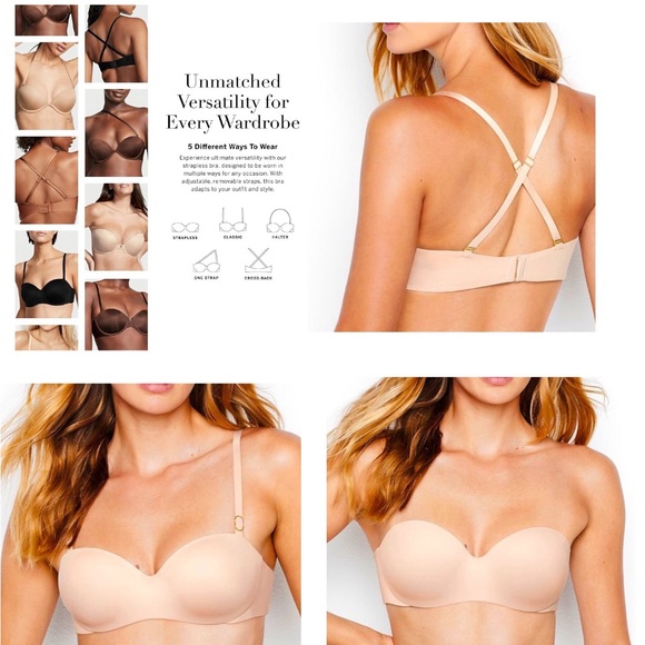 New VS Bare Illusions Lightly Lined Smooth Uplift Strapless Multi Way Bra - Picture 7 of 7